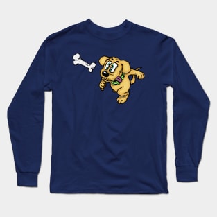 doggie chases  bone Long Sleeve T-Shirt